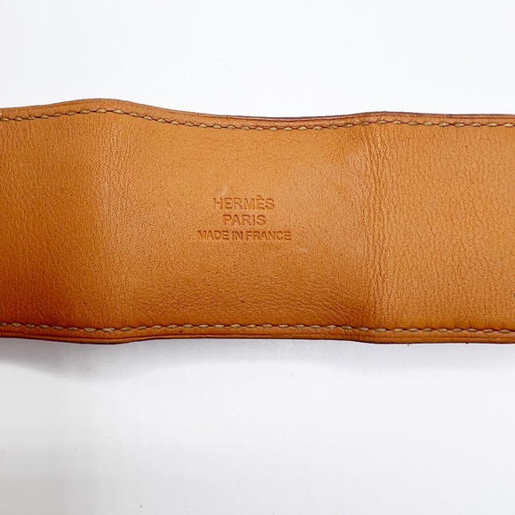 Hermès Collier De Chien CDC Bracelet Leather Brown Palladium Sz Small T1 Barenia - Picture 16 of 16